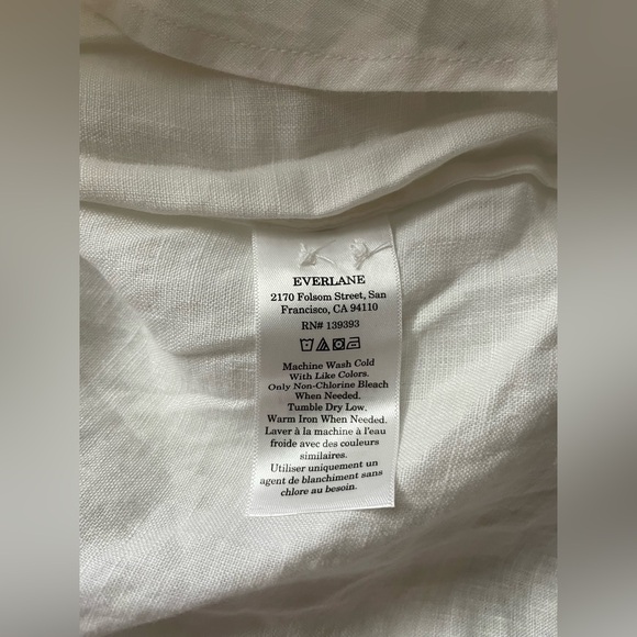 New Everlane Women The Must Have Shirt in Linen White Size 4 - Picture 12 of 13